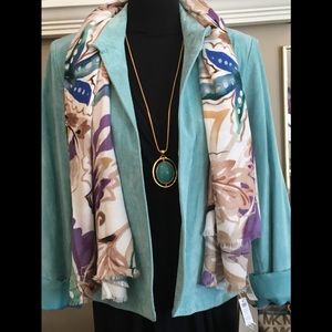 Coldwater Creek Woman’s Aqua Suede Jacket Size L